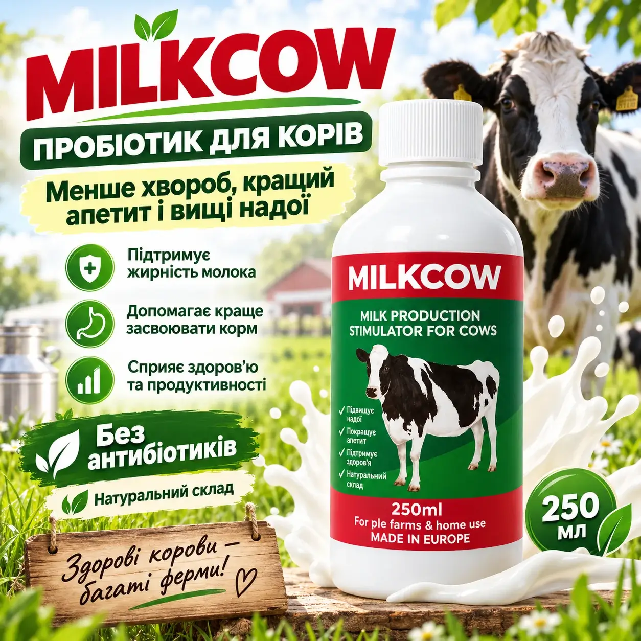 MilkCow — пробіотична добавка для корів
